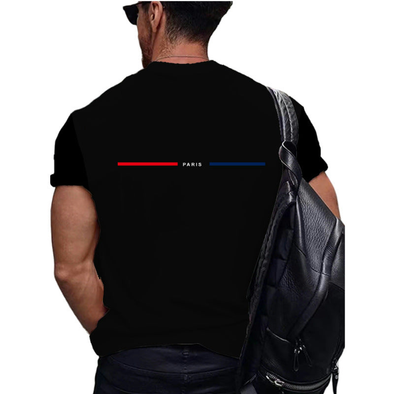 Men's Letter Simple Style Round Neck Short Sleeve Loose Men's T-shirt - view 2