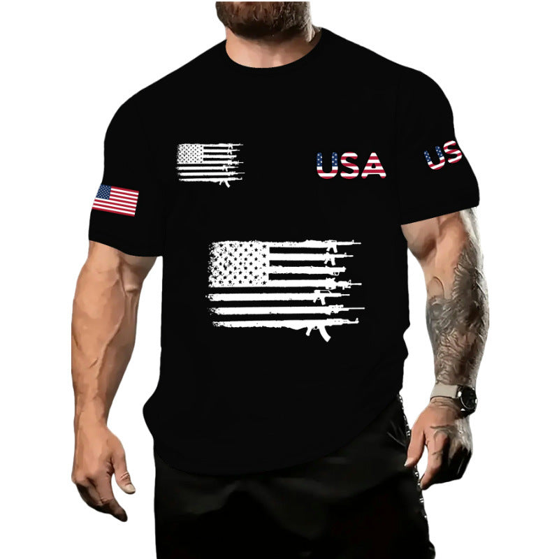 Men's Letter Simple Style Round Neck Short Sleeve Loose Men's T-shirt - view 3