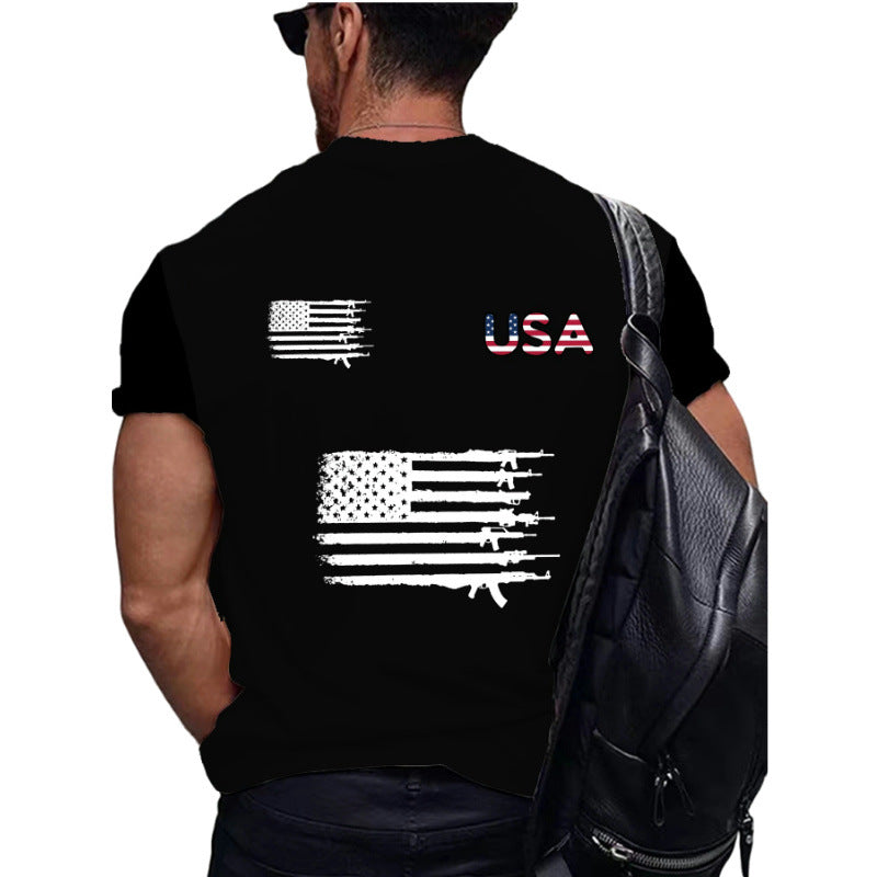Men's Letter Simple Style Round Neck Short Sleeve Loose Men's T-shirt - view 4