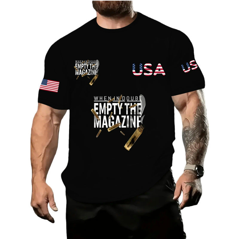 Men's Letter Simple Style Round Neck Short Sleeve Loose Men's T-shirt - view 5
