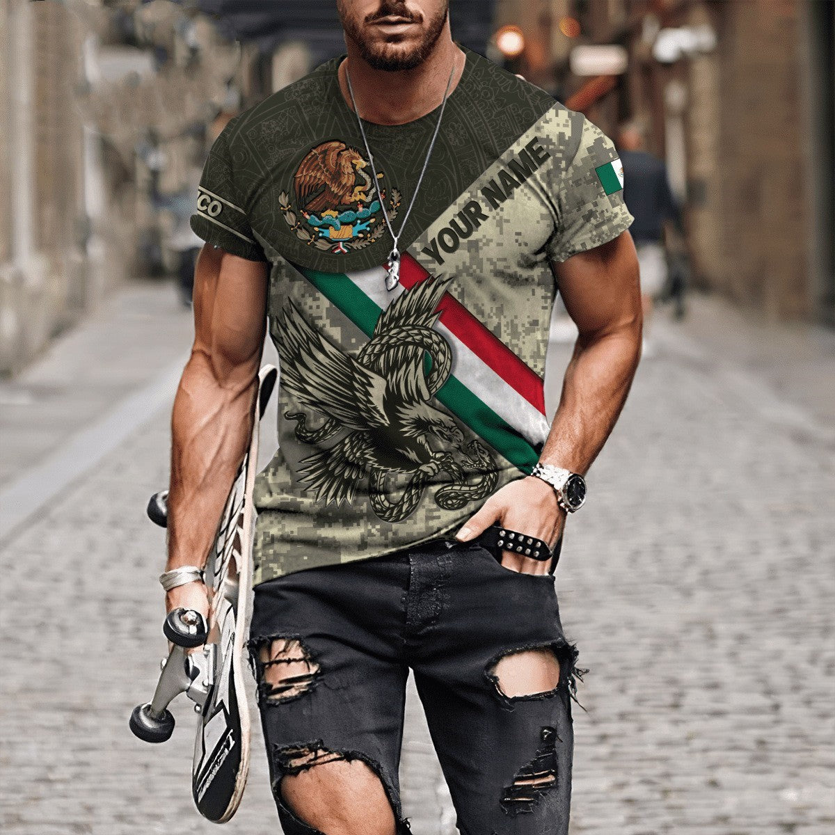 Men's Animal Casual Round Neck Short Sleeve Loose Men's T-shirt - view 4