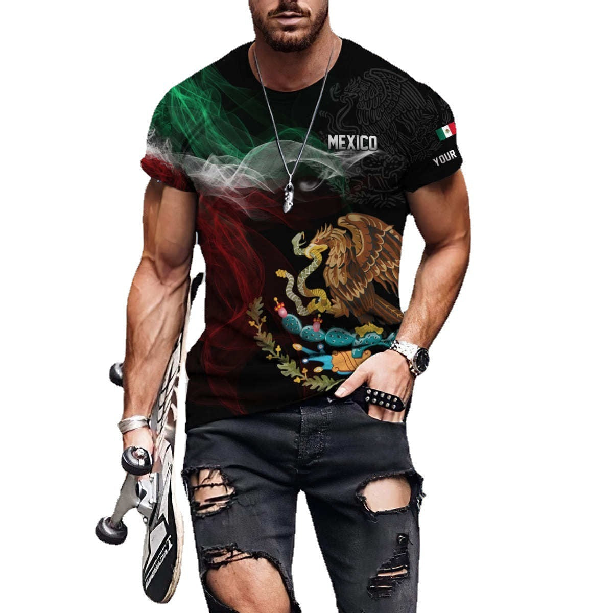 Men's Animal Casual Round Neck Short Sleeve Loose Men's T-shirt - view 5