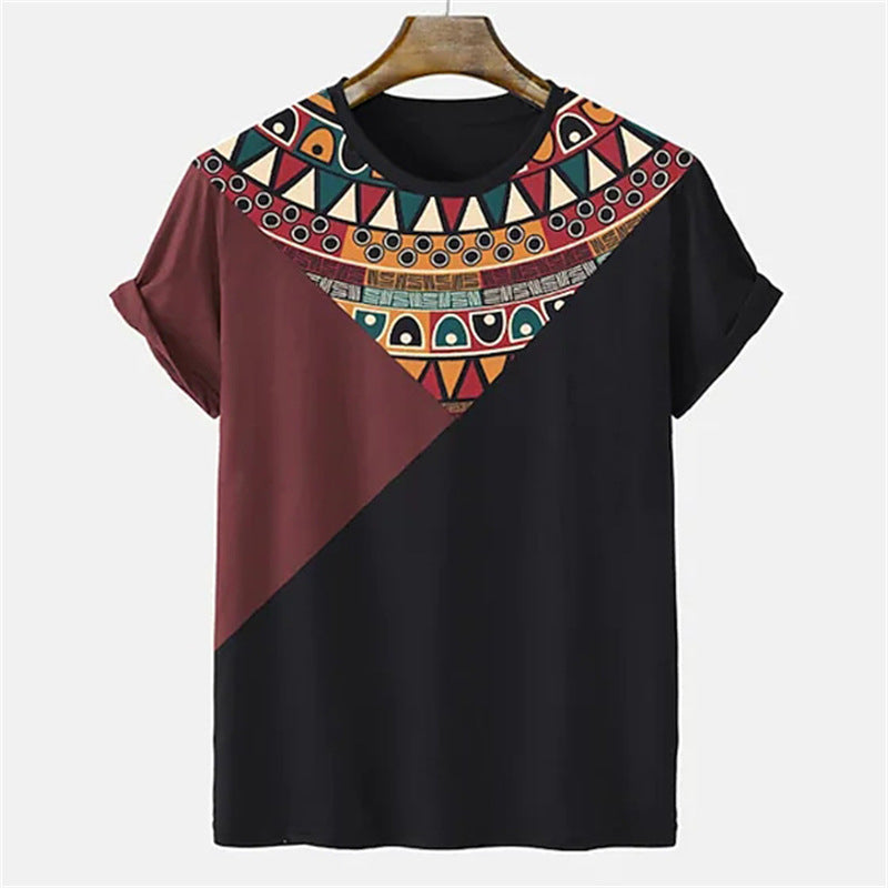 Men's Stripe Casual Elegant Round Neck Sleeveless Loose Men's T-shirt - view 2