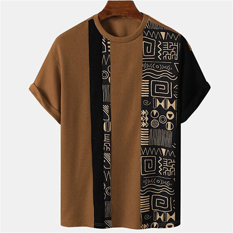 Men's Stripe Casual Elegant Round Neck Sleeveless Loose Men's T-shirt - view 3