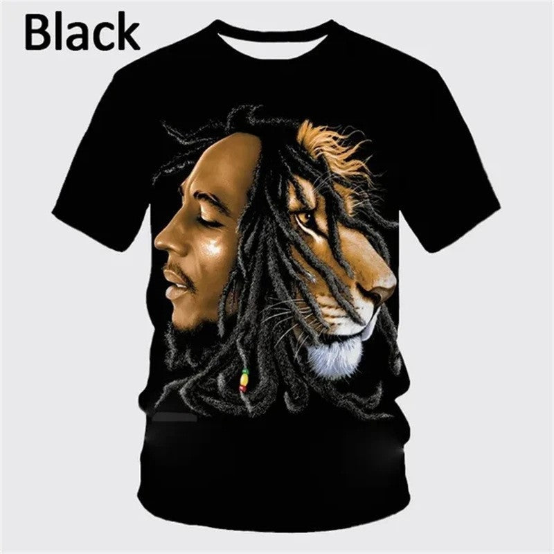 Men's Human Hip-Hop Round Neck Short Sleeve Loose Men's T-shirt - view 3