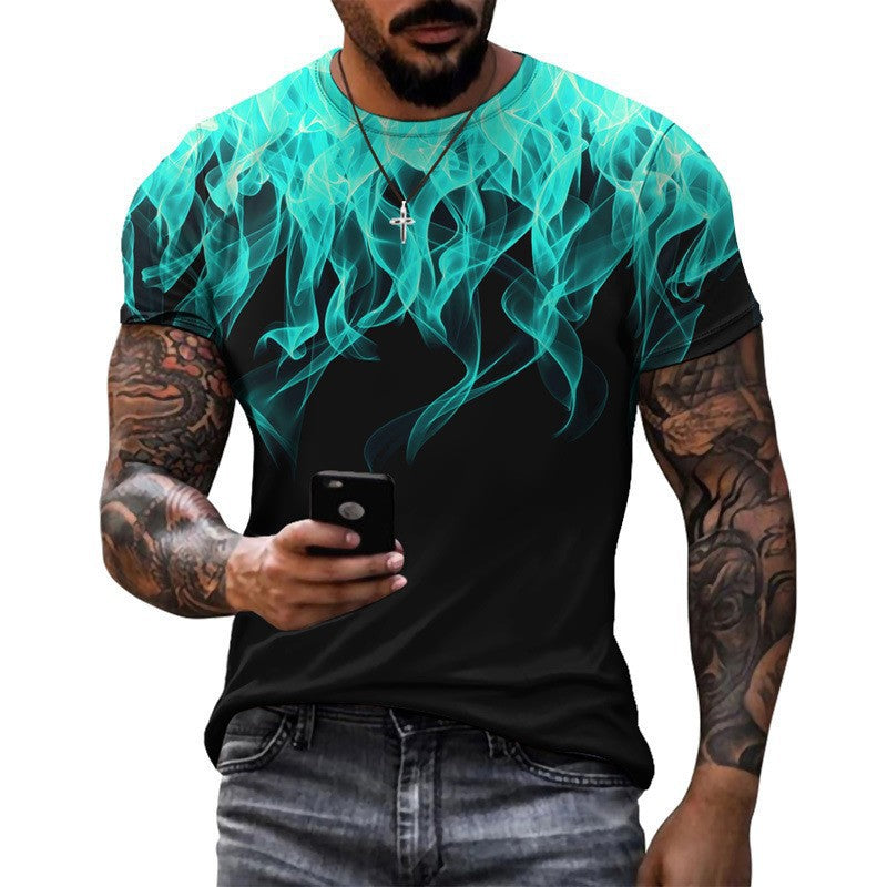 Men's Printing Sports Round Neck Short Sleeve Loose Men's T-shirt - view 2
