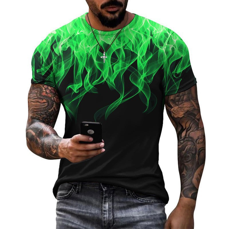 Men's Printing Sports Round Neck Short Sleeve Loose Men's T-shirt - view 4