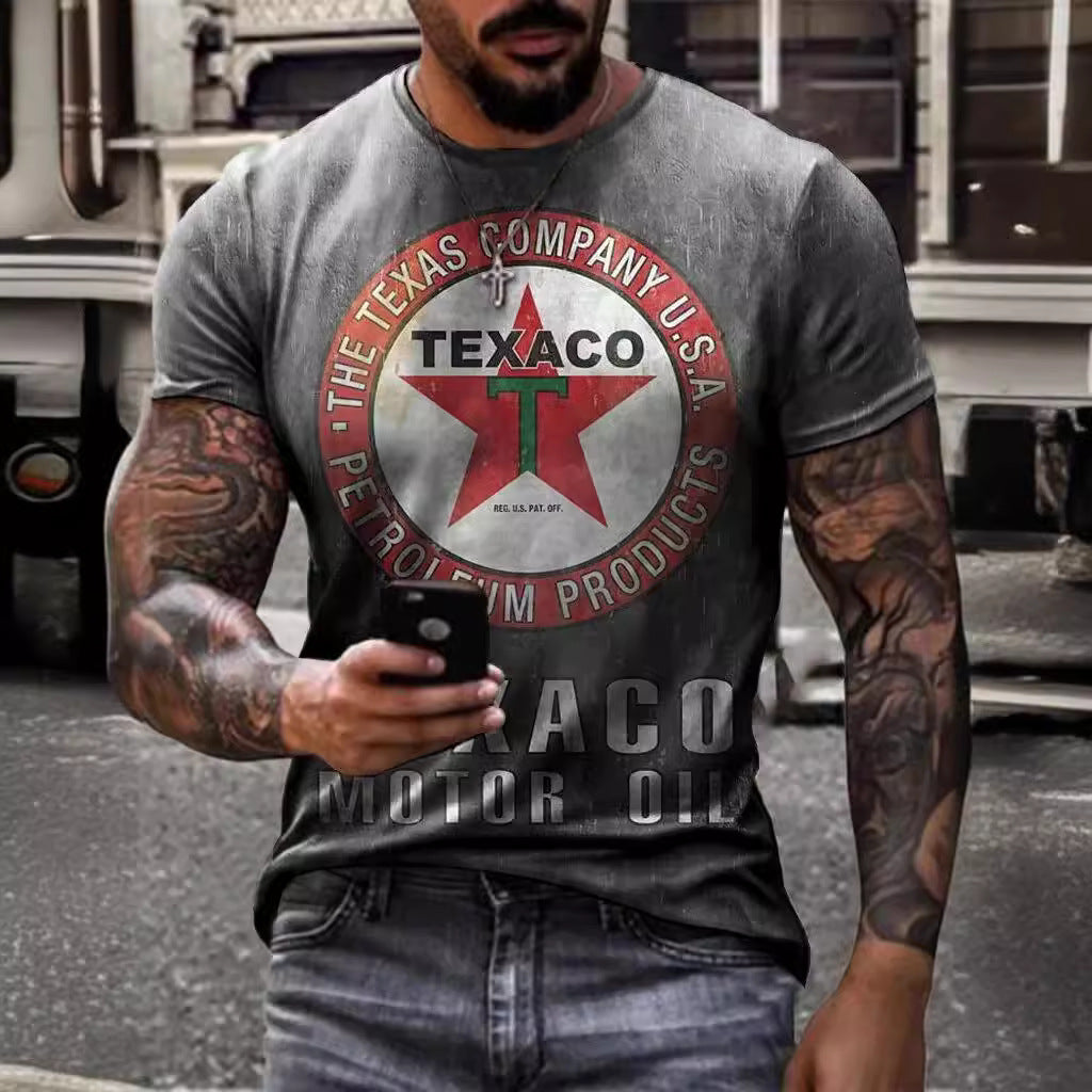 Men's Animal Letter Sports Round Neck Short Sleeve Loose Men's T-shirt - view 2