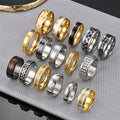 Simple Style Waves 304 Stainless Steel Plating Unisex Rings Anxiety Ring Men Band Rings - front view