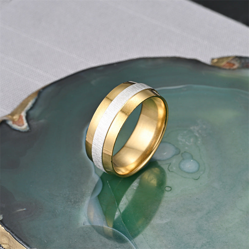 Simple Style Waves 304 Stainless Steel Plating Unisex Rings Anxiety Ring Men Band Rings - view 3