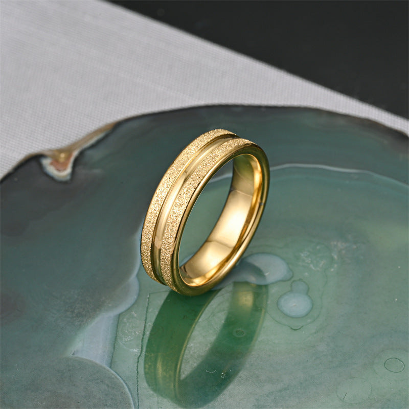 Simple Style Waves 304 Stainless Steel Plating Unisex Rings Anxiety Ring Men Band Rings - view 4