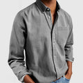 2024  Foreign Trade E-Commerce New Amazon Independent Station Men's Shirt New Long Sleeve Lapel Men's Shirt - front view