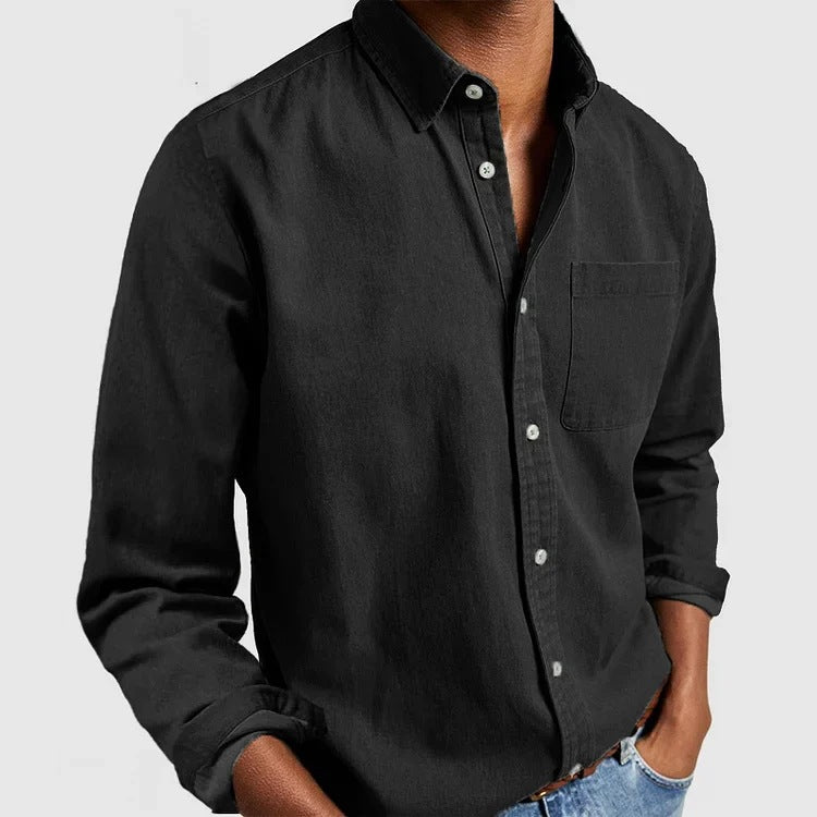 2024  Foreign Trade E-Commerce New Amazon Independent Station Men's Shirt New Long Sleeve Lapel Men's Shirt - view 2