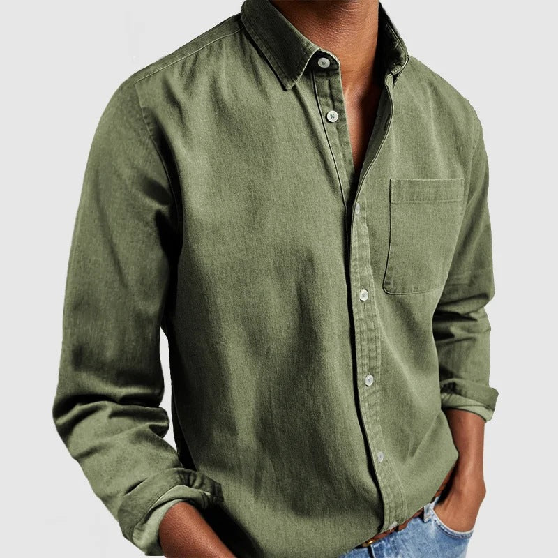 2024  Foreign Trade E-Commerce New Amazon Independent Station Men's Shirt New Long Sleeve Lapel Men's Shirt - view 4