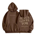 Wholesale Women's Men's Casual Letter Long Sleeve Men's Hoodies - front view