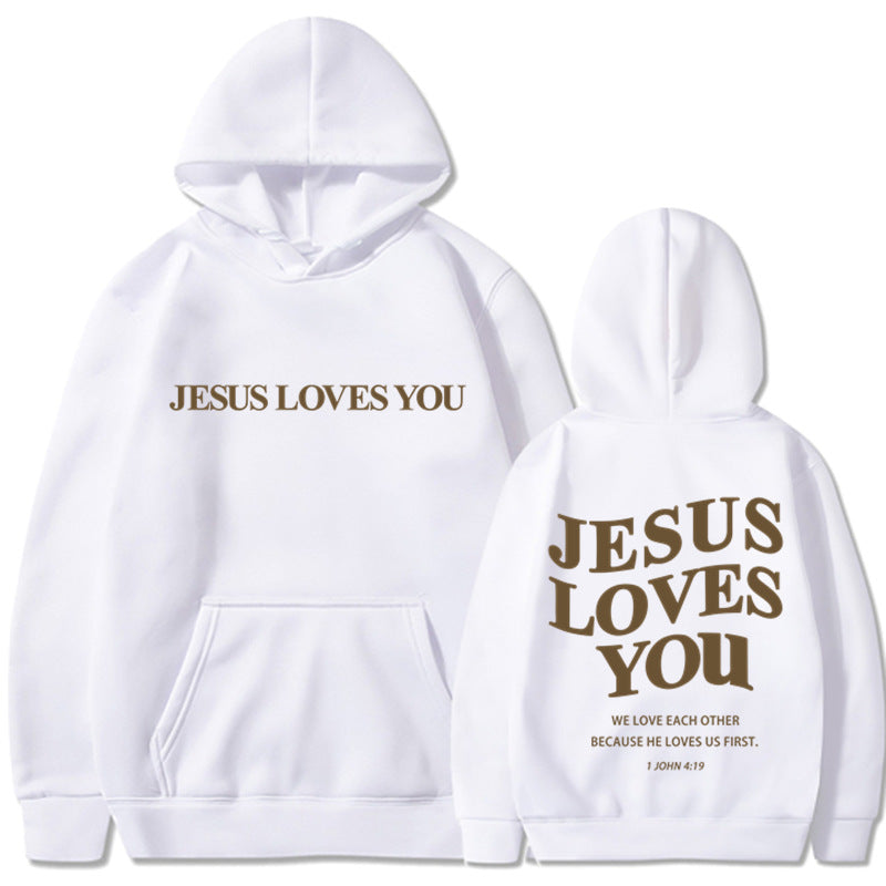 Wholesale Women's Men's Casual Letter Long Sleeve Men's Hoodies - view 3