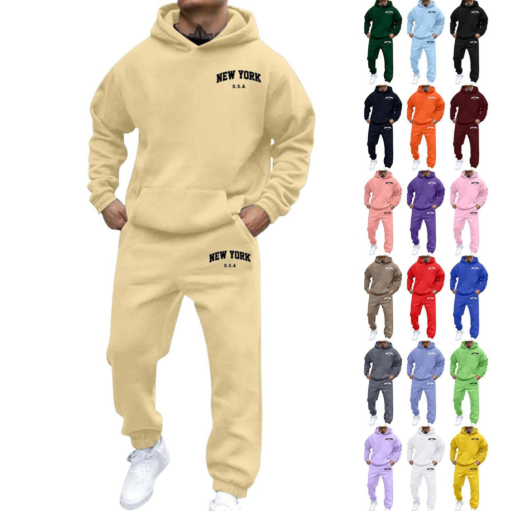 Wholesale Women's Men's Casual Elegant Streetwear Letter Long Sleeve Men's Hoodies - front view