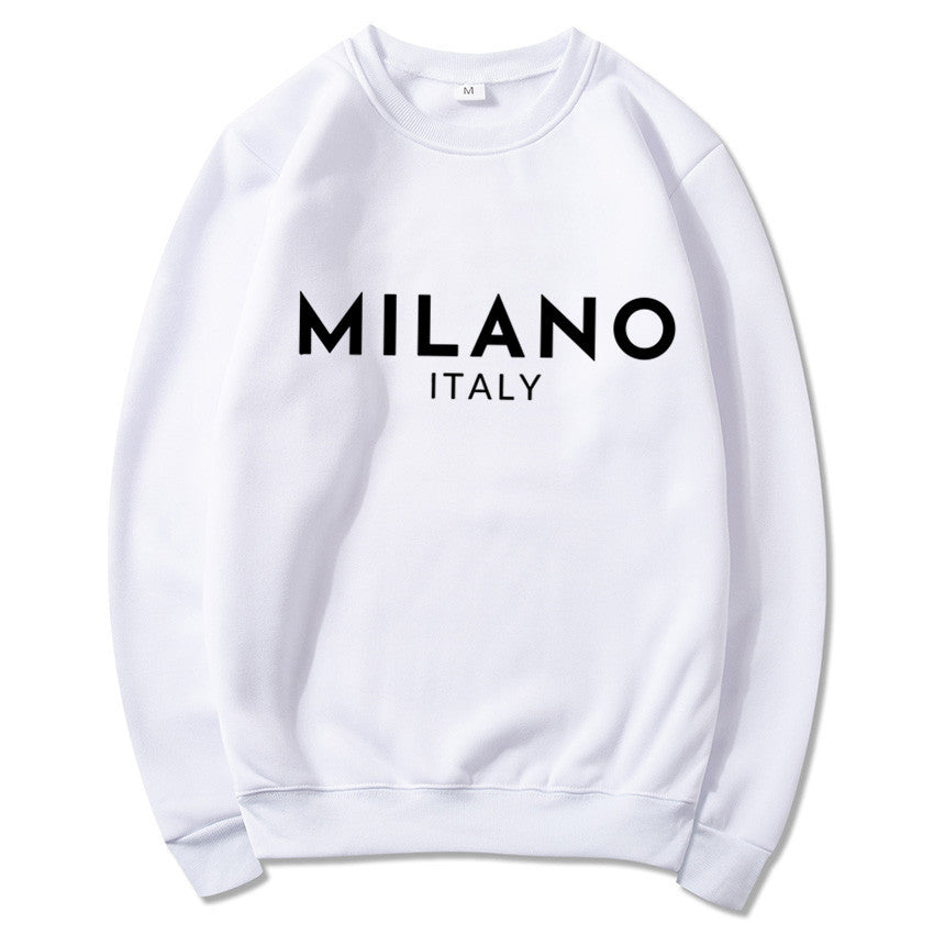 Wholesale Women's Men's Casual Letter Long Sleeve Men's Hoodies - front view