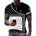 Men's Letter Simple Style Round Neck Short Sleeve Loose Men's T-shirt - front view