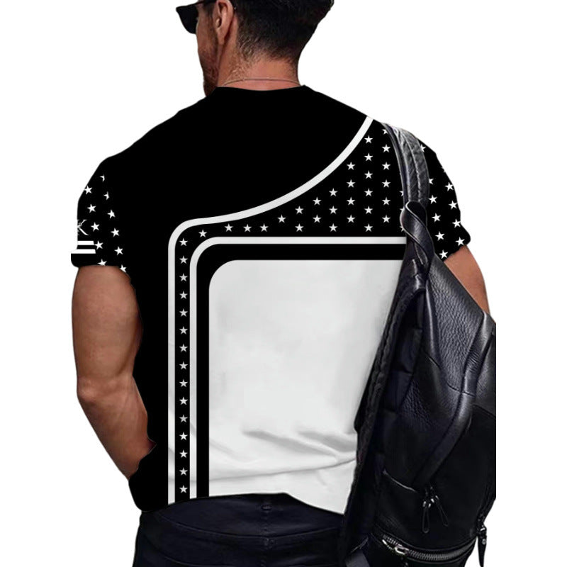 Men's Letter Simple Style Round Neck Short Sleeve Loose Men's T-shirt - view 2
