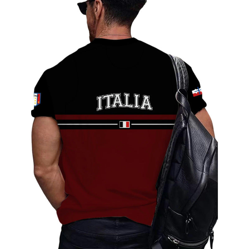 Men's Letter Simple Style Round Neck Short Sleeve Loose Men's T-shirt - view 4