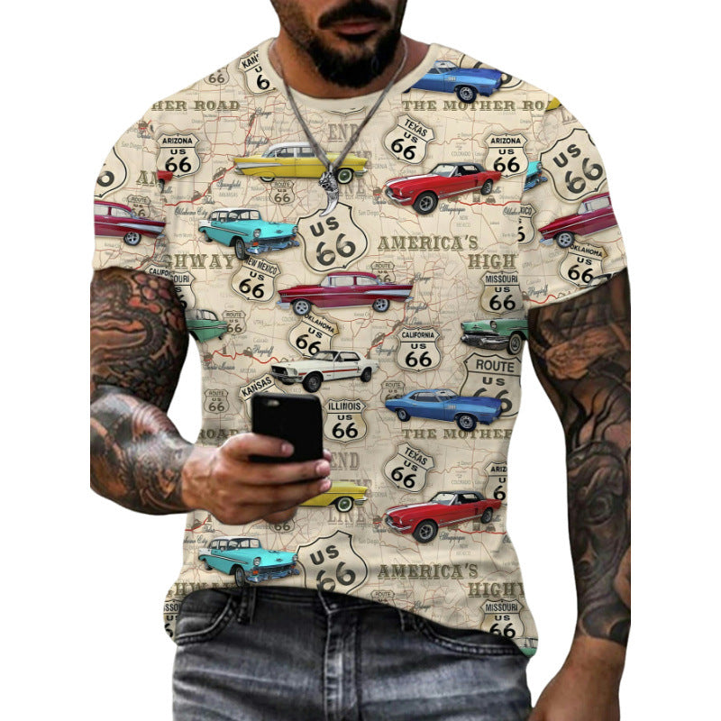 Men's Letter Simple Style Round Neck Short Sleeve Loose Men's T-shirt - view 5