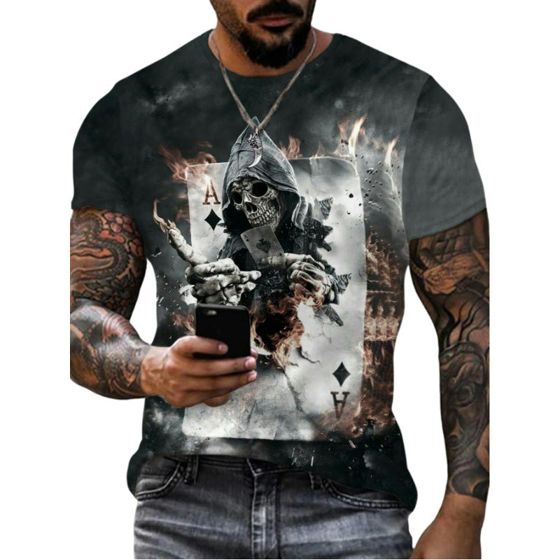 Wholesale Men's Simple Style 3D Print Short Sleeve Men's T-shirt - view 4