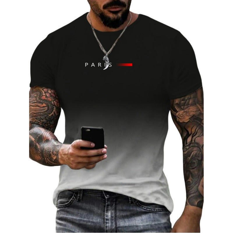 Wholesale Men's Simple Style 3D Print Short Sleeve Men's T-shirt - view 5
