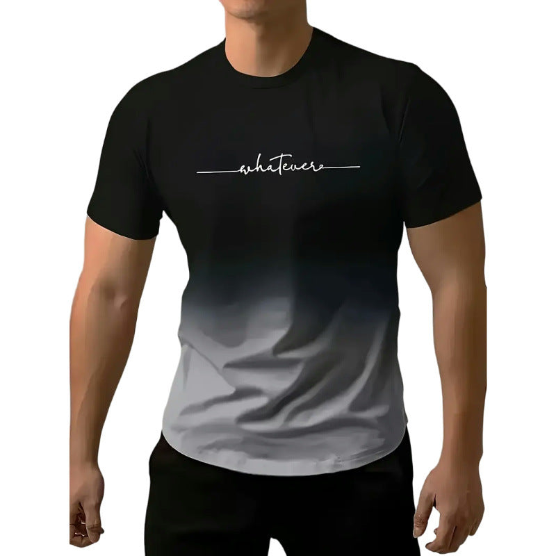 Wholesale Men's Casual Simple Style Streetwear Letter Short Sleeve Men's T-shirt - front view
