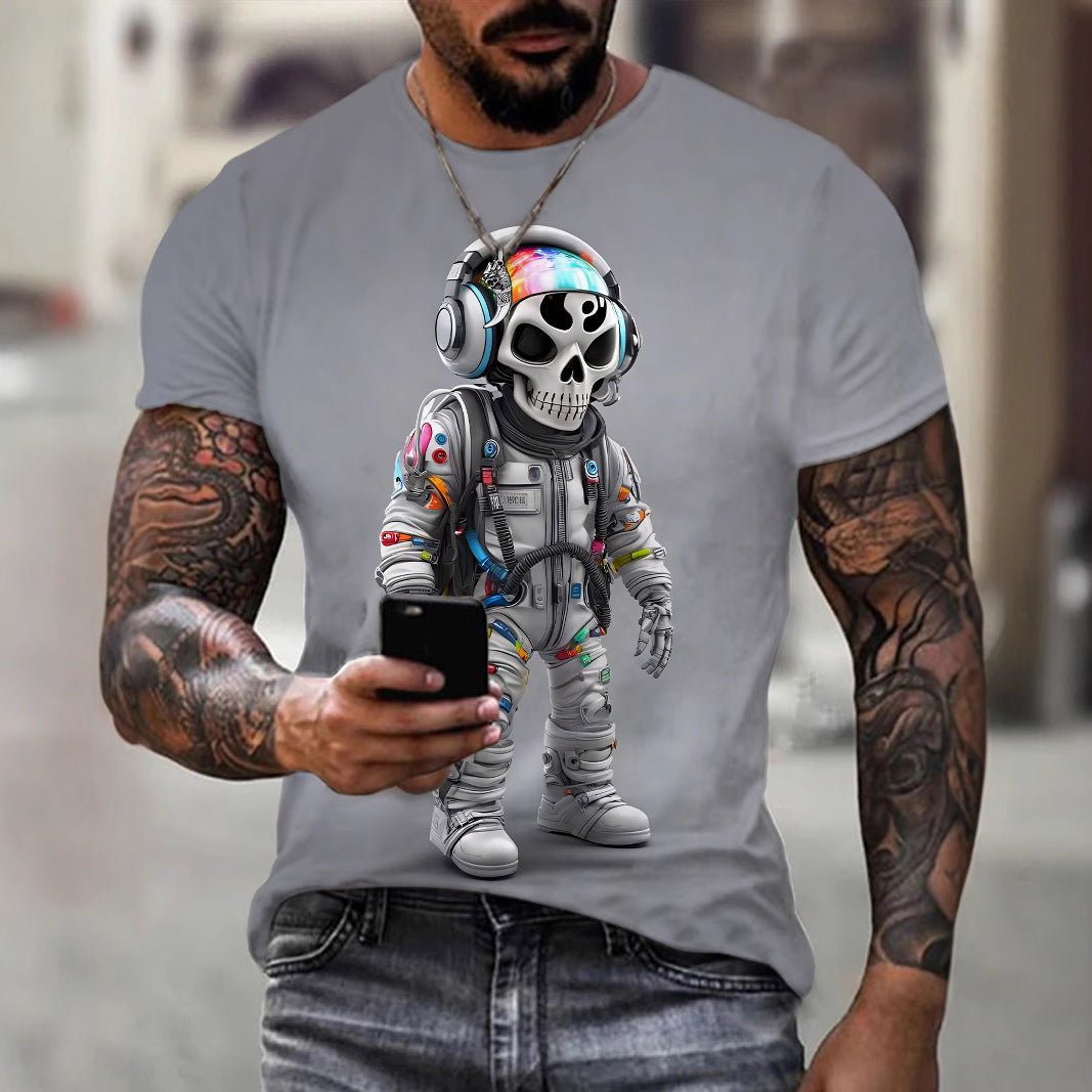 Wholesale Men's Simple Style Skull Short Sleeve Men's T-shirt - view 2