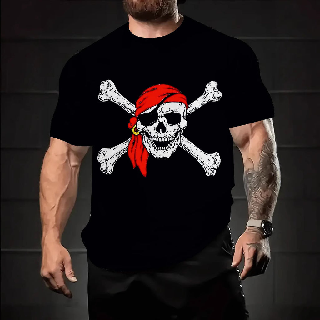 Wholesale Men's Simple Style Skull Short Sleeve Men's T-shirt - view 5