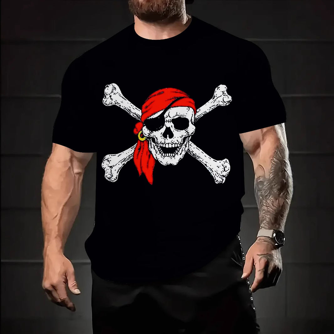 Wholesale Men's Simple Style Skull Short Sleeve Men's T-shirt - view 5