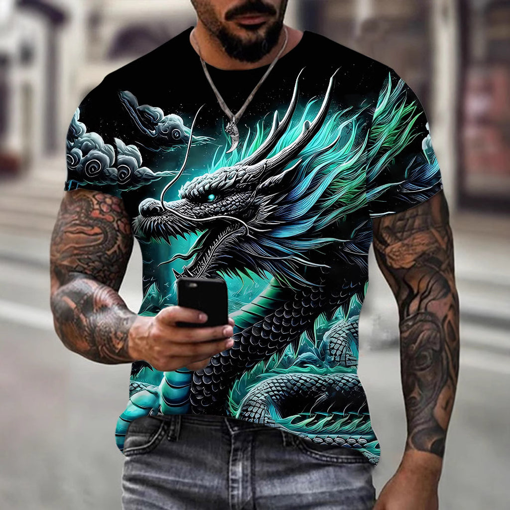 Wholesale Men's Simple Style Animal Short Sleeve Men's T-shirt - front view