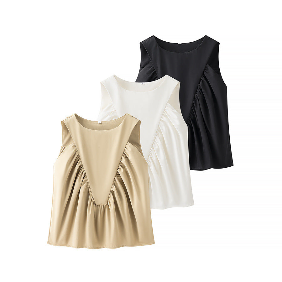 Wholesale Women's Streetwear Solid Color Sleeveless Blouses - view 2