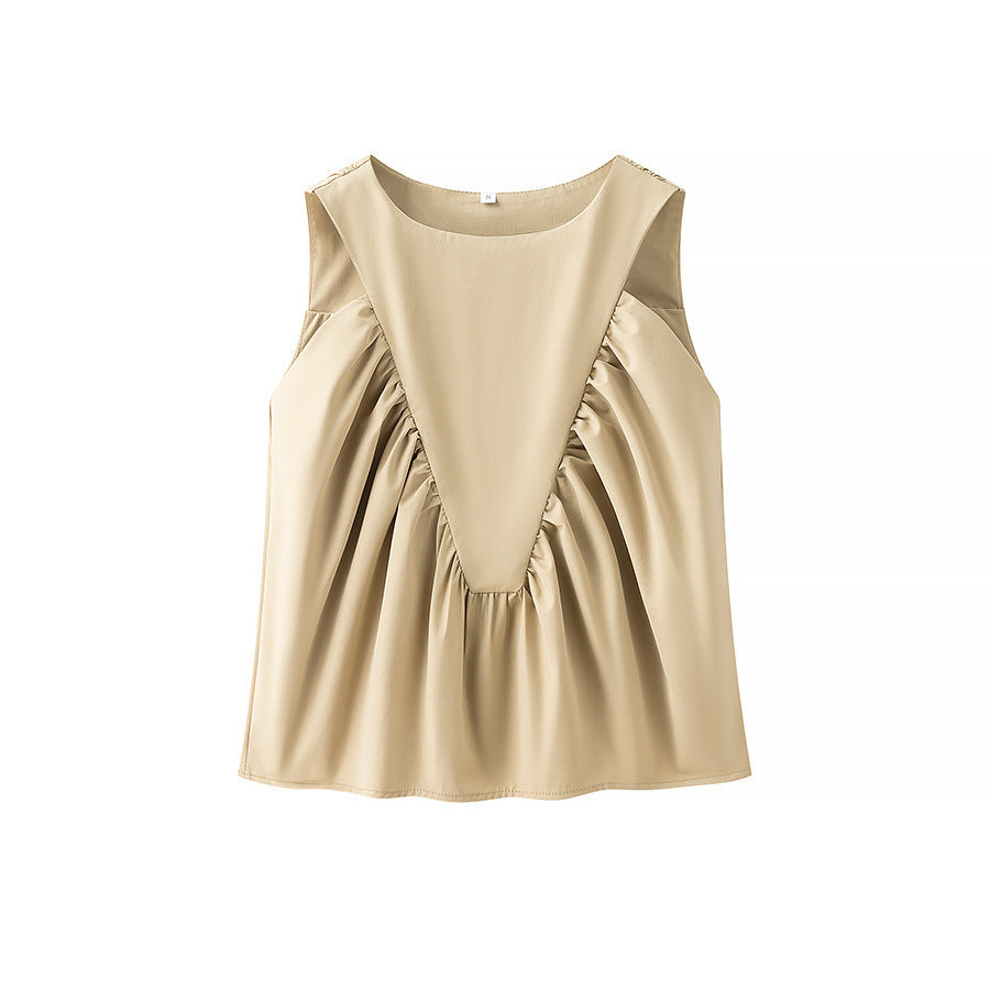 Wholesale Women's Streetwear Solid Color Sleeveless Blouses - view 3
