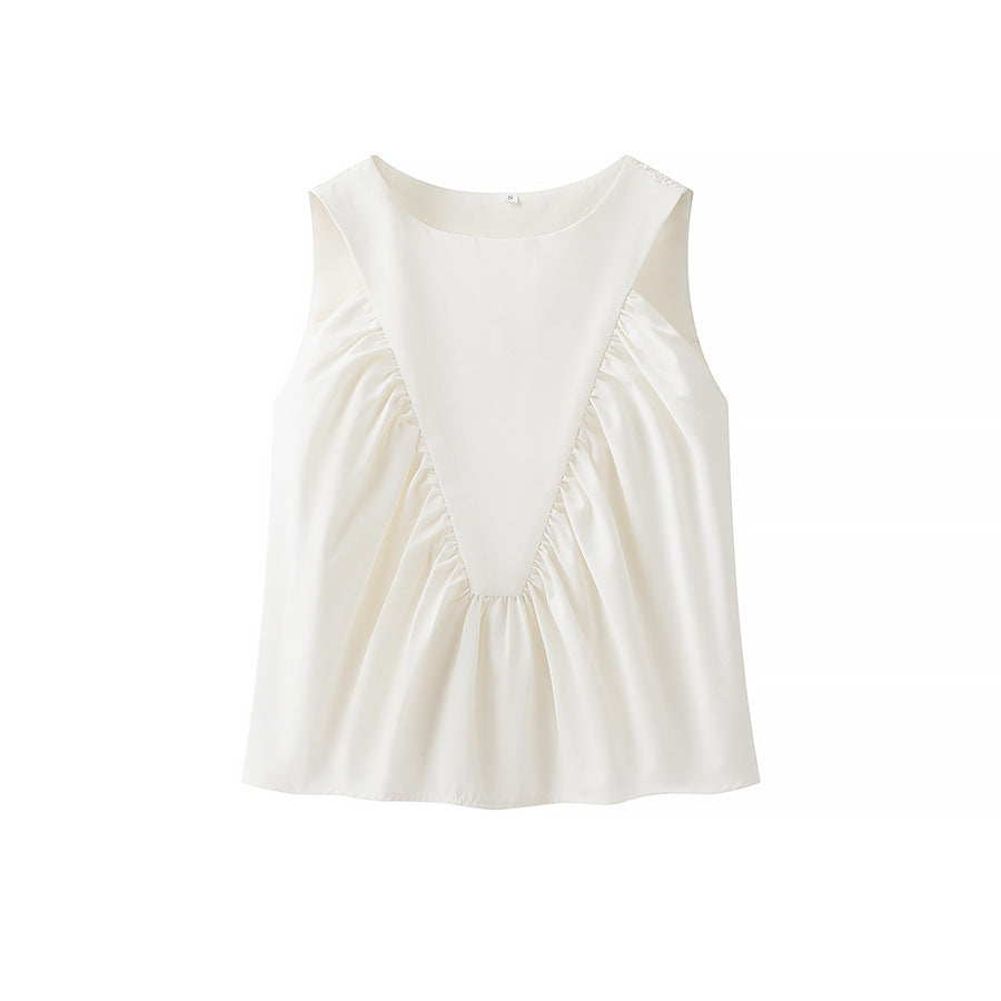 Wholesale Women's Streetwear Solid Color Sleeveless Blouses - view 5