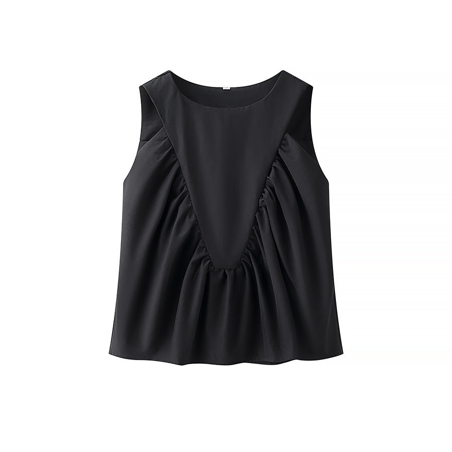 Wholesale Women's Streetwear Solid Color Sleeveless Blouses - view 6