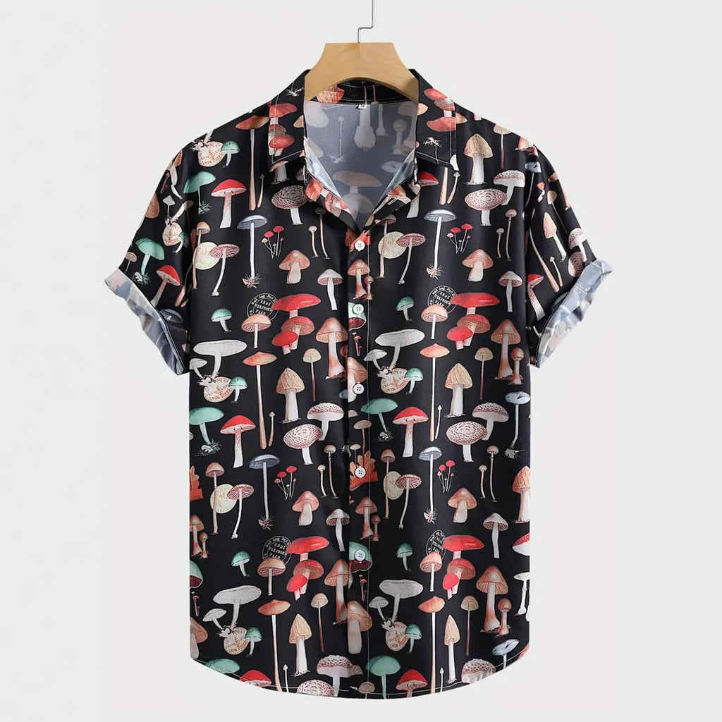 Wholesale Men's Punk Mushroom Short Sleeve Men's T-shirt - front view