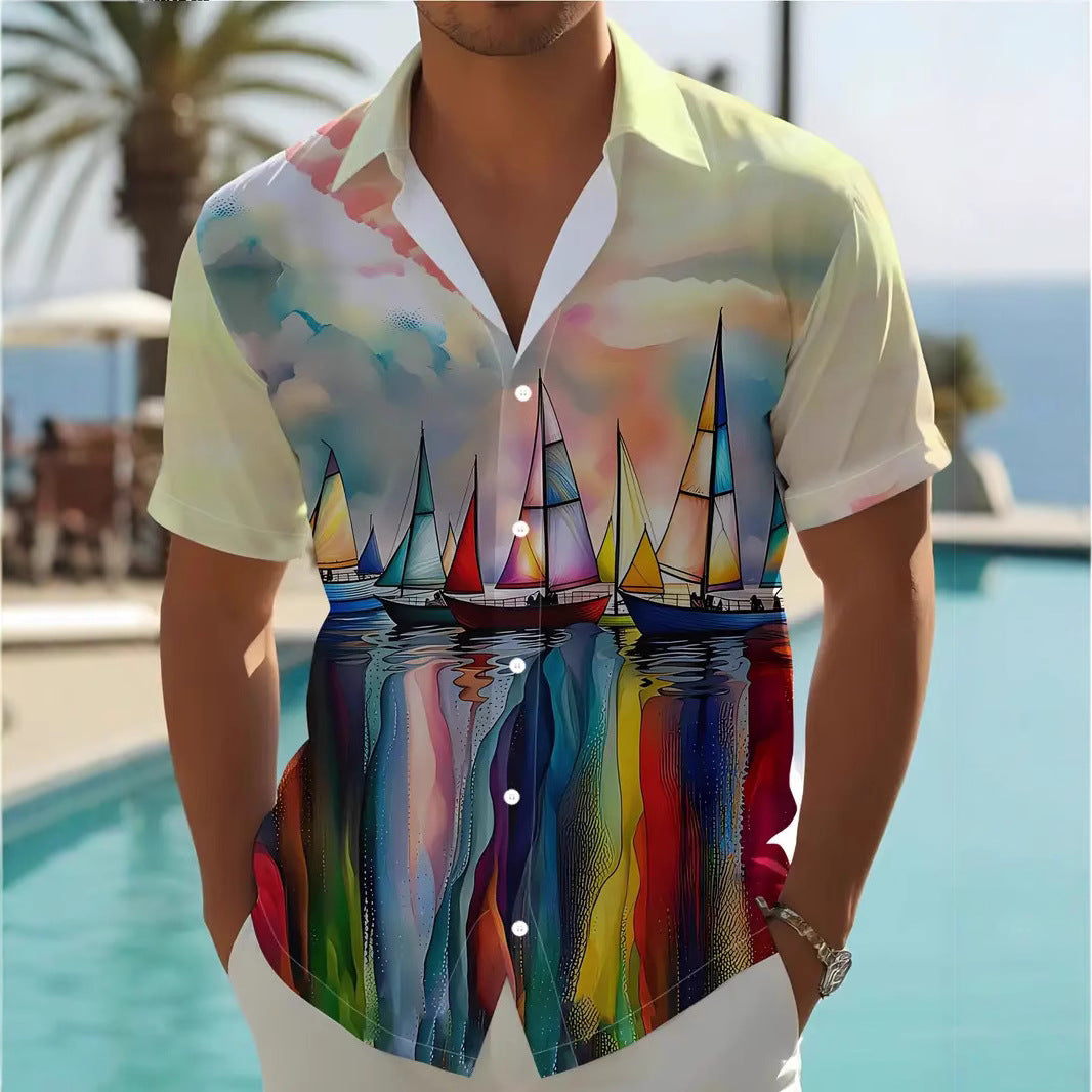 Wholesale Men's Casual Elegant Streetwear Printing Short Sleeve Men's T-shirt - view 5