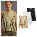 Wholesale Women's Streetwear Solid Color Sleeveless Blouses - front view