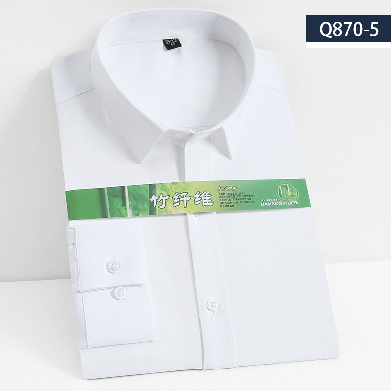 Wholesale Men's Business Solid Color Long Sleeve Men's Shirts - view 3