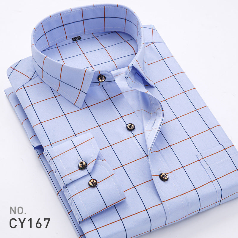 Wholesale Men's Casual Printing Stripe Long Sleeve Men's Shirts - front view