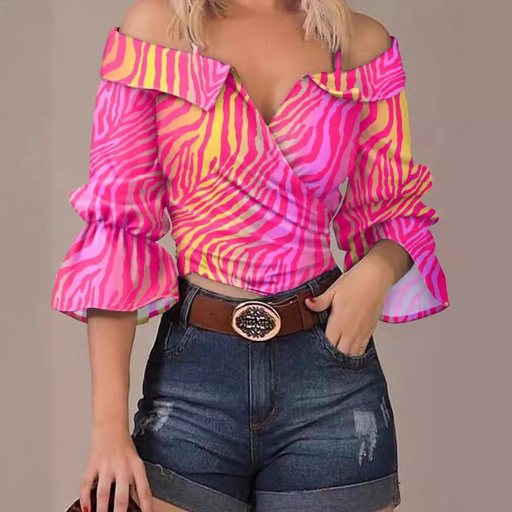 Wholesale Women's Vintage Style Printing Blouses - view 3