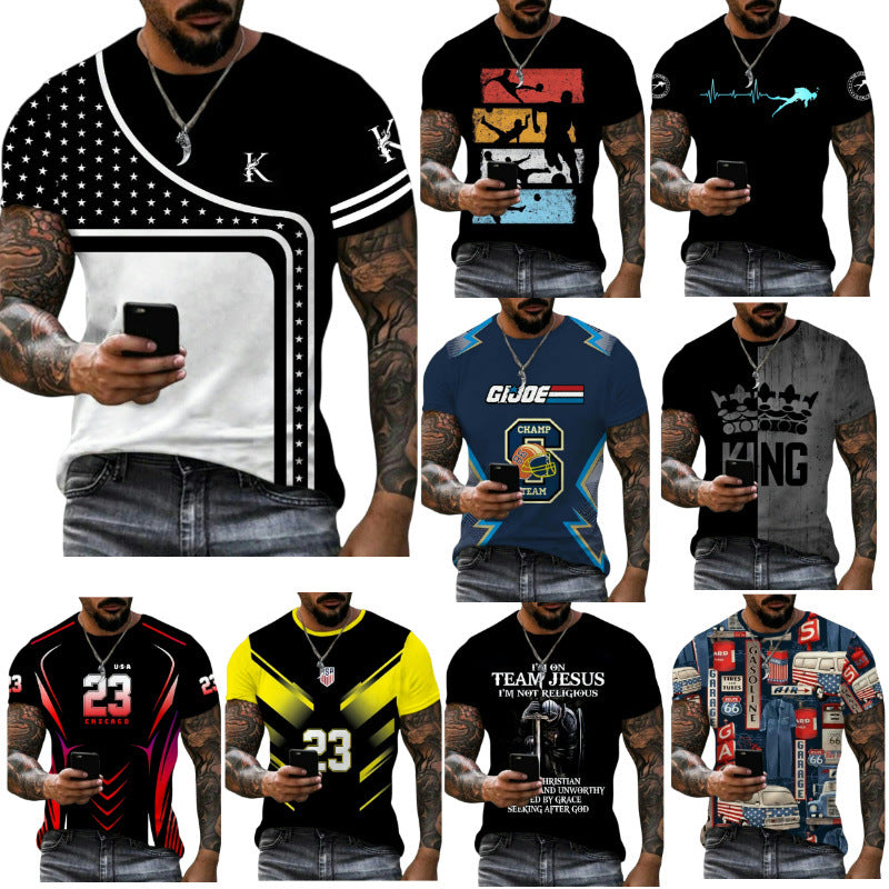 Wholesale Men's Simple Style Cartoon Short Sleeve Men's T-shirt - front view