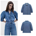 Wholesale Women's Elegant Solid Color Long Sleeve Blouses - front view