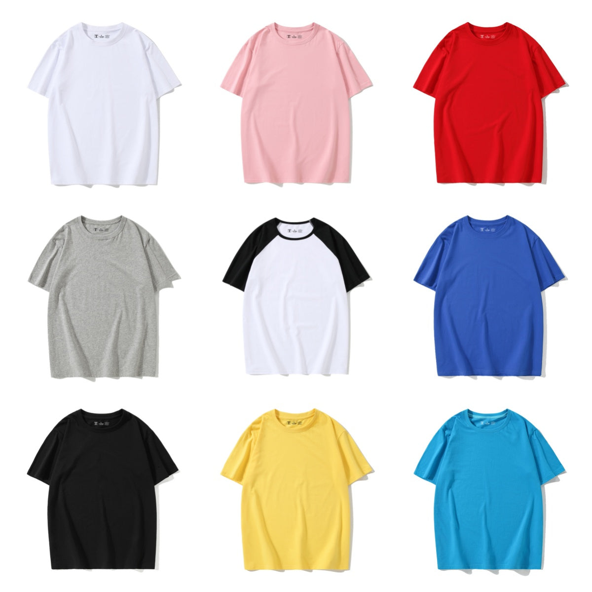 Wholesale Men's Casual Solid Color Short Sleeve Men's T-shirt - front view