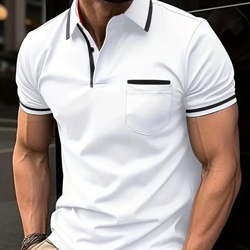 Wholesale Men's Casual Solid Color Short Sleeve Men's Shirts - front view