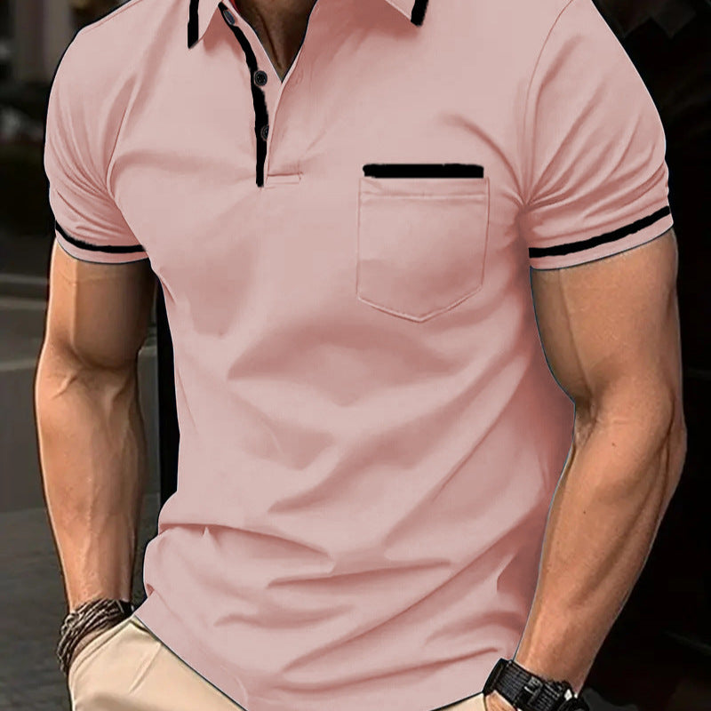 Wholesale Men's Casual Solid Color Short Sleeve Men's Shirts - view 3