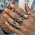 Hip-Hop Retro Animal Alloy Plating Men's Rings Men Ring Sets - front view