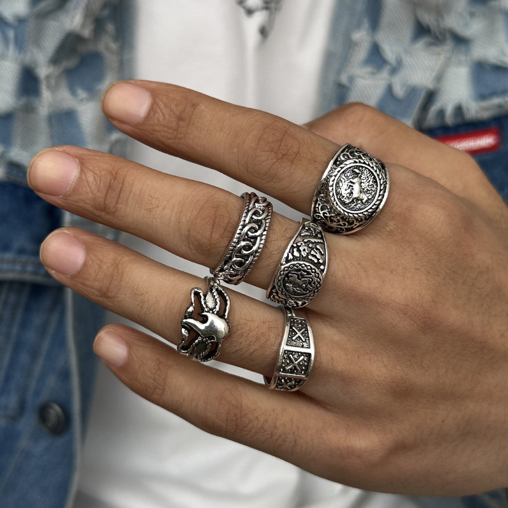Hip-Hop Retro Animal Alloy Plating Men's Rings Men Ring Sets - view 6